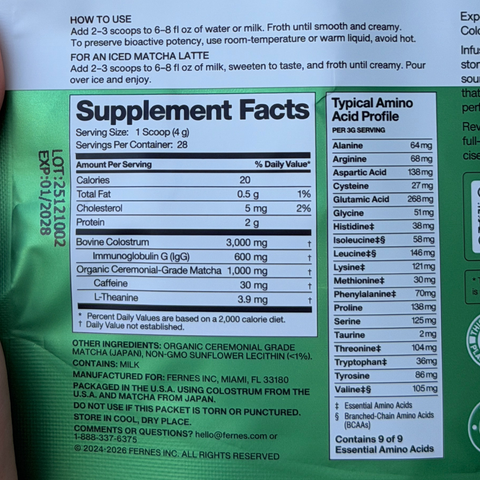 Fernes® Matcha Colostrum - 28 Servings