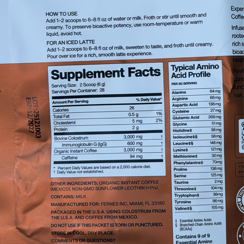 Fernes® Coffee Colostrum - 28 Servings